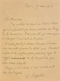 BERGSON (Henri). | Lettre autographe signée.