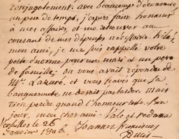 DUCIS (Jean-François). | Lettre autographe signée adressée à Bernardin de Saint-Pierre.