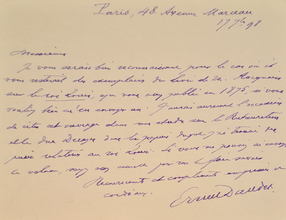 DAUDET (Ernest). | Réunion de deux lettres autographes signées adressées à l'éditeur Firmin Didot.