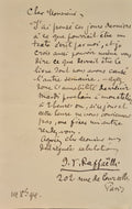 RAFFAELLI (Jean-François). | Lettre autographe signée adressée à un éditeur.
