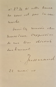JUSSERAND (J.J.). | Deux lettres autographes signées.