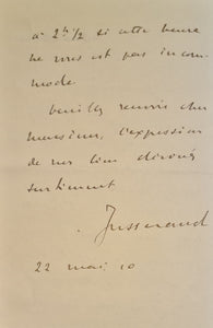 JUSSERAND (J.J.). | Deux lettres autographes signées.